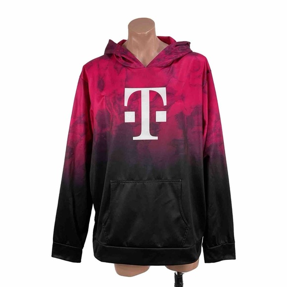 T-Mobile Hoodie Pink Black Tie Dye Employee Hooded Sweatshirt Unisex Medium - Picture 1 of 6